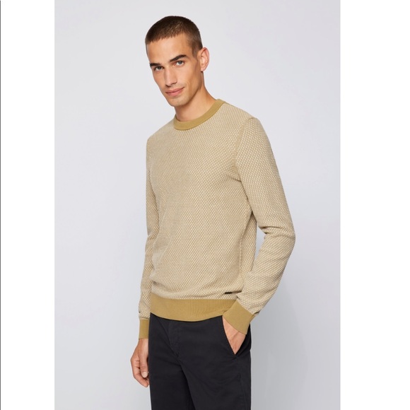 Hugo Boss | JACQUARD-KNIT SWEATER IN ORGANIC COTTON AND KAPOK - Picture 2 of 5